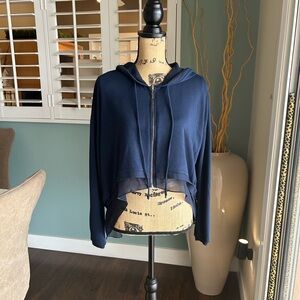 Willow & Clay Deep Blue Cropped Hoodie